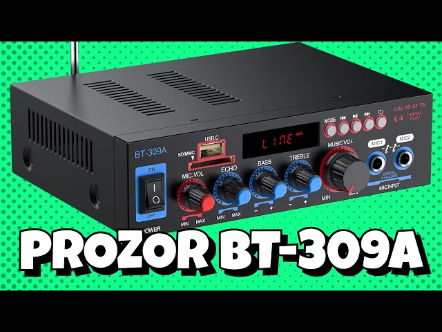 Vídeo relacionado con PROZOR Amplificador de Audio 800W HiFi Estéreo Bluetooth 5.0 Sonido Digital Radio FM Tarjeta TF SD Dos Microfonos para Automóviles Hogar