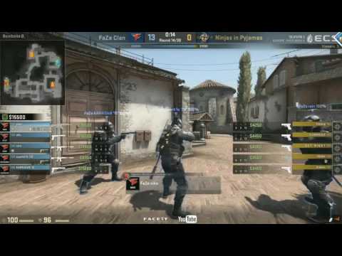 FaZe Niko 1 vs 3 Clutch vs NIP BO1 Inferno [ECS EUROPE] 26 4 2017