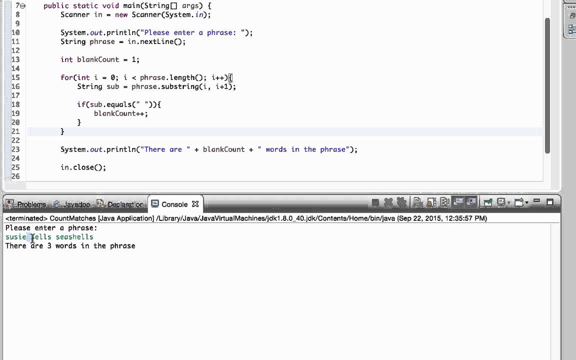 Processing Strings With Java Loops