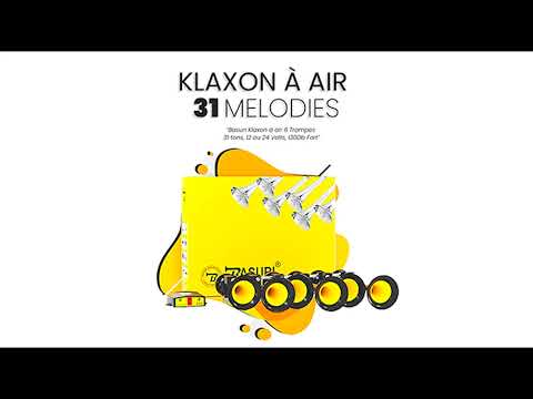 Basuri Air Horn 31 Melodies - Baby Shark, 12 and 24 Volts, for Trucks and Utility Vehicles