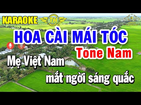 Hoa Cài Mái Tóc Karaoke Tone Nam ( G#m ) Nhạc Sống Dễ Hát  | Trọng Hiếu