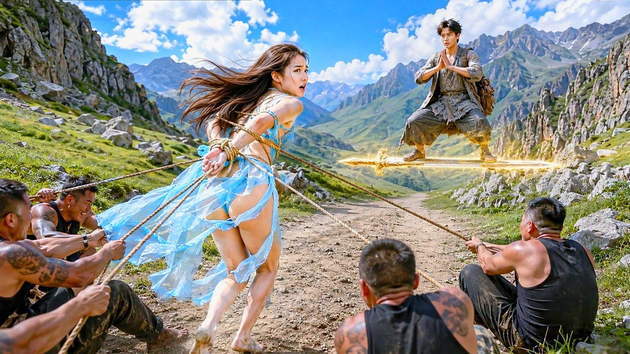 نزل إله الحرب من الجبل ممتطيًا سيفًا طائرًا ليتزوج، لكن الناس أوقفوه، فأسقطهم جميعًا بضربة واحدة!