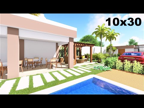 ÁREA DE LAZER 10x30 - Compre o Projeto na Descrição - P332