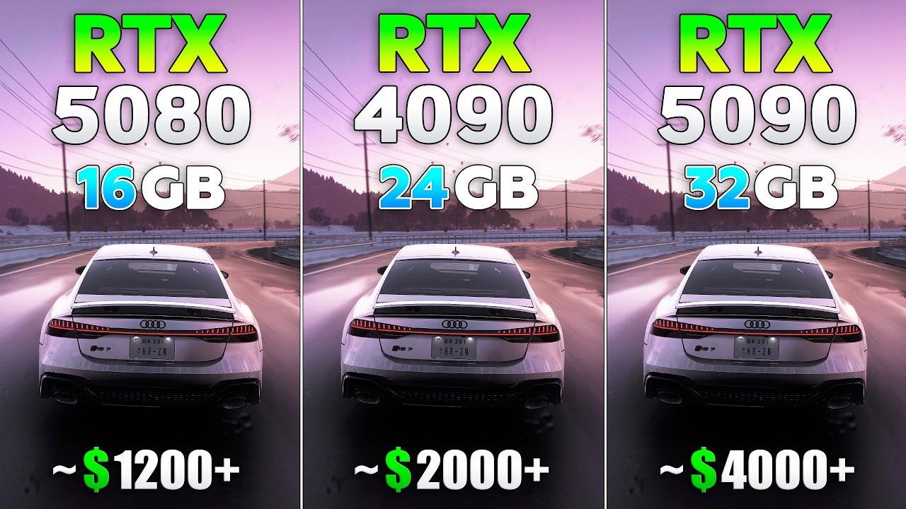 RTX 5080 vs RTX 4090 vs RTX 5090 - Test in 12 Games | 4K