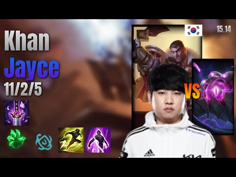 Khan Top Jayce vs Vel'Koz lol KR solo rank Full Game 15.14 | 칸 제이스 vs 벨코즈