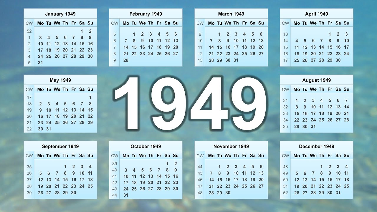 1949 Calendar