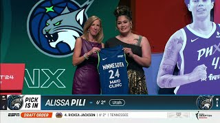 🚨 ALISSA PILI #8 PICK AT 2024 WNBA DRAFT BY MINNESOTA LYNX + Interview | Utah Utes