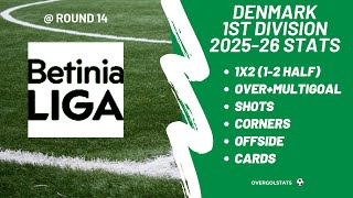 Denmark 1st Division 2025-26 Stats @ Round 14 | OverGolStats