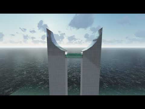 World Trade Center Inspired Skyscraper | Dual Hanging Glass Bridges |  Sketchup pro + Lumion 11