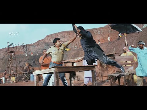 Puneeth Rajkumar Macho Entry to Vikrama theertha As a Police | Rana Vikrama Kannada Movie Best Scene
