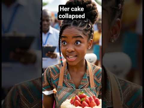 Grandma fixed the cake. Tolu won second place. #ToLuAndGrandma #BakeOff #bakesquad