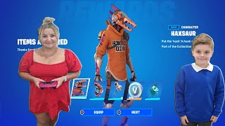 After School Giving My 9 Year Old Kid NEW Fortnite EXTINCTION Code Skin Pack With 600 FREE V-Bucks