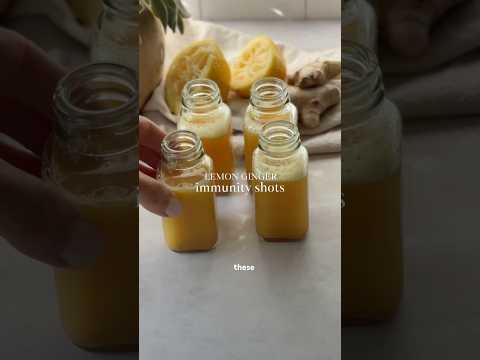 Lemon ginger juice shots for gut health and immune health 👌🏻recipe below ⬇️ enjoy 😊 #juicerecipe