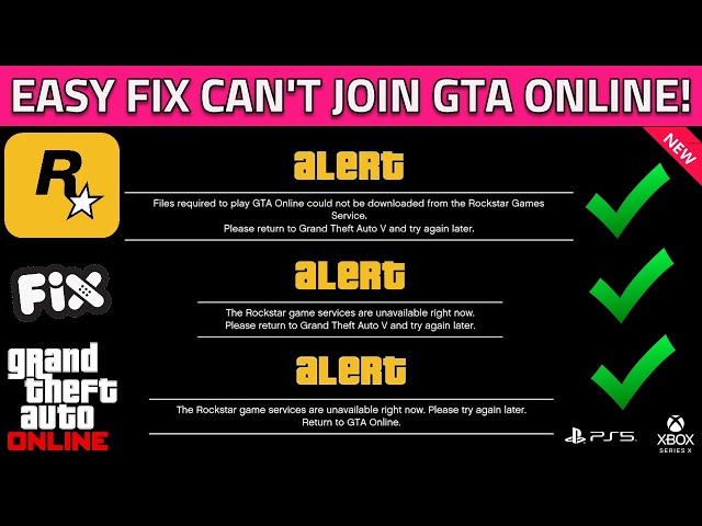 Files Required To Play Gta Online Could Not Be Downloaded "Files required to play GTA Online could not be downloaded" error