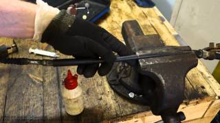 How to lubricate old and bad hand brake cable in car or pick truck