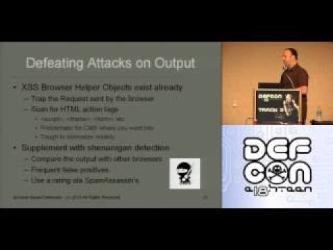 DEF CON 18 Hacking Conference Presentation By James Shewmaker Browser Based Defenses Video
