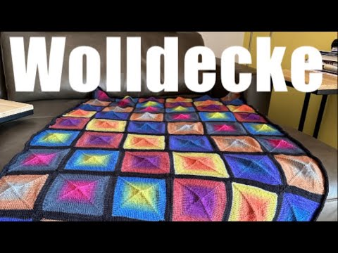Wolldecke aus Quadraten anfertigen- Decke mit 3D Effekt - Teil 3