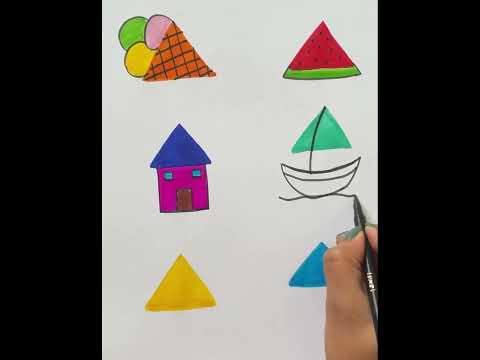 Triangle Shape Drawing | Very Easy triangle shape #Drawing #shorts #drawingeasyar