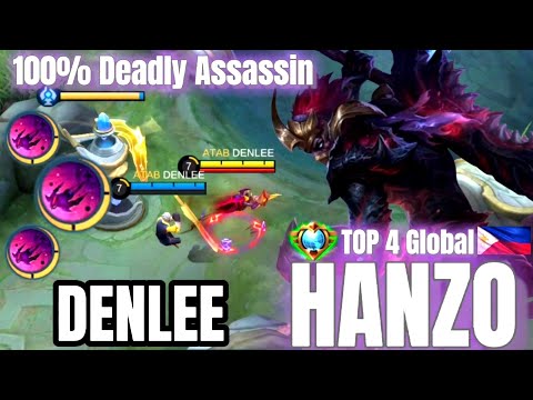 Hanzo 100% No Mercy! Top 4 Global And Top 1 Philippines Hanzo By DENLEE ~ MLBB | TorioKid◉‿◉