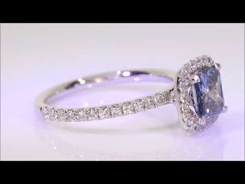1.70 ctw Blue Lab Grown Diamond - Radiant Cut | BigDiamondsUSA