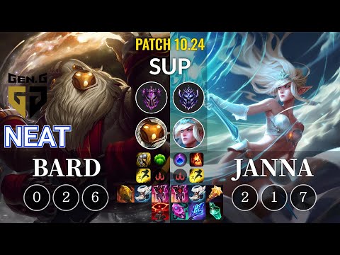 GEN Neat Bard vs Janna Sup - KR Patch 10.24