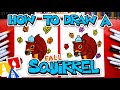 How To Draw A Cute Fall Squirrel Cartoon