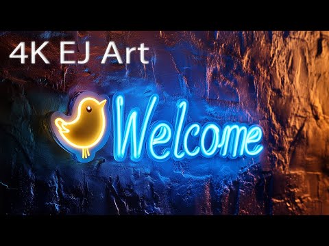 4K 1-Hour Restaurant Ambiance | Neon Food Art Gallery | Cozy Wood & Neon Restaurant Vibes (No Music)