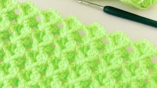 Super Fun Crochet Stitch 💚 Beautiful Sweater or Cardigan Stitch 