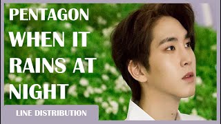 PENTAGON - When It Rains at Night: Line Distribution (Color Coded)