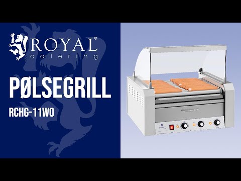 video - Pølsegrill - 11 ruller - varmeksuff - rustfritt stål