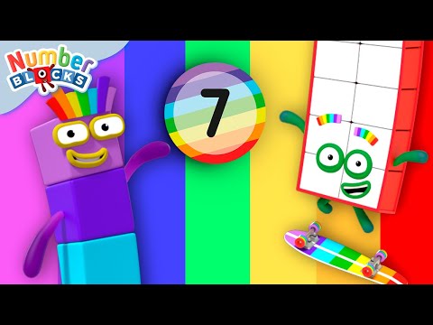 Rainbow Senens Club! 🌈 | Maths for Kids | Learn to count – 123 | Numberblock - Kingdom Kids Zone, Little Learners - Numberblocks