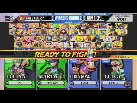 Pie Hero & NotEasy (Green) vs HAM & CPU (Blue) - Smash 4 Doubles