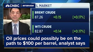 Oil prices could possibly be on the path to $100 per barrel, analyst says