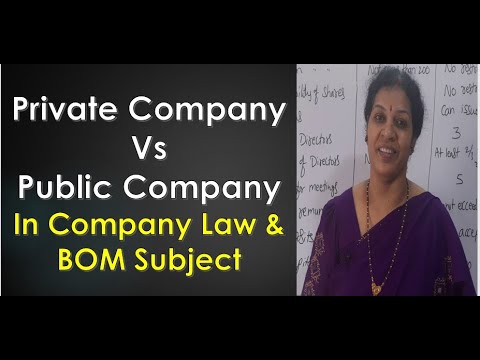 Differences Between "Private  & Public Company" In Company Law/ BOM Subject