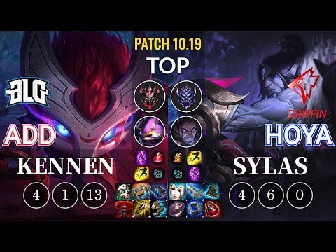 BLG ADD Kennen vs GRF Hoya Sylas Top - KR Patch 10.19
