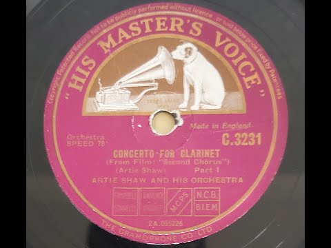 Artie Shaw and His Orchestra  'Concerto For Clarinet' 1940 78 rpm