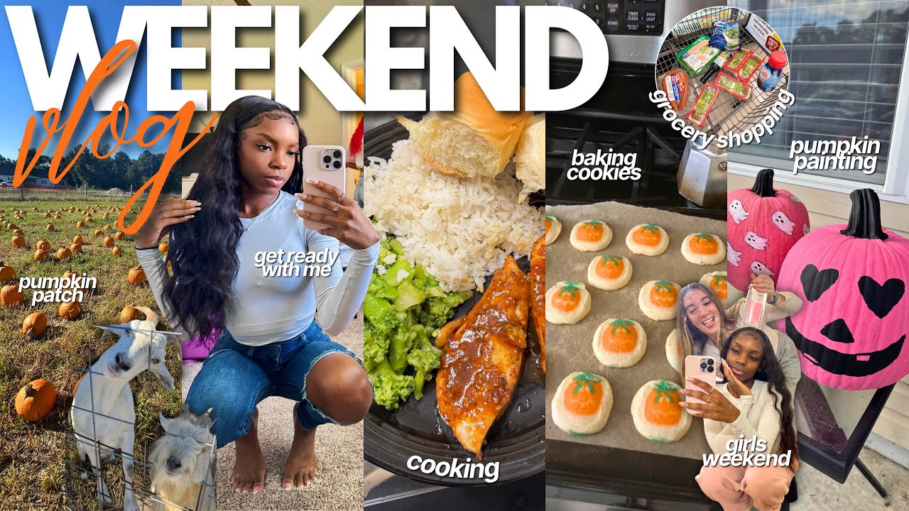 weekend vlog 🍂 | fall activities, girls weekend, cooking, shot o’clock, pumpkin painting + more!