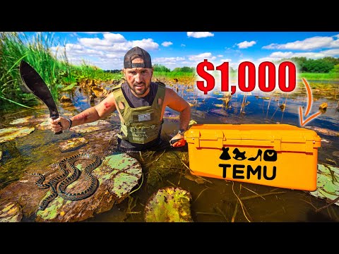 $1,000 TEMU Survival Challenge in the FLOODED Forest!! (24hrs Gone Wrong)