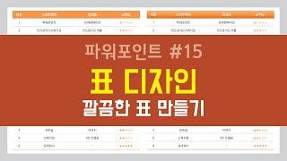 PPT#15 표 디자인 - 깔끔한 표 만들기