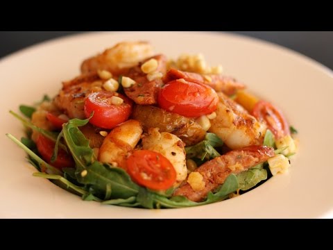 Grilled Prawns and White Corn Summer Salad Recipe!