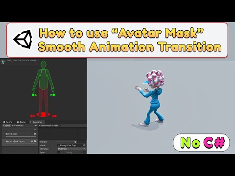 Play Animation Smoother with  Avatar Mask | Unity Visual Scripting Plus #unity #games #indie