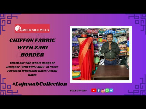 Chiffon Fabric With Zari Border