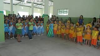 Hino Nacional, entoado pelos Eco Kids da Escola Municipal Maria Célia Ferraz