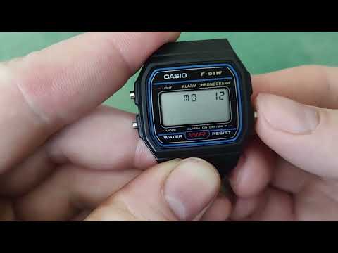 how to set the day and date on a Casio F-91W