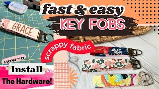 HOW TO SEW KEY FOBS AND HOW TO INSTALL KEY FOB HARDWARE, SCRAPPY FABRIC PROJECT