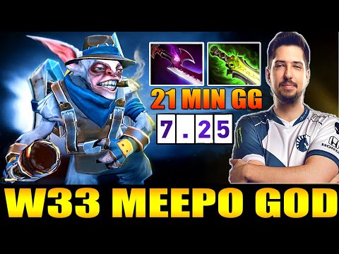 W33 Meepo Wants Just Two Items to Destroy Enemies Pro MMR Rank 7.25 Dota 2 Gameplay