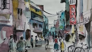 preview picture of video 'Watercolor painting by Artist Afreen khan'