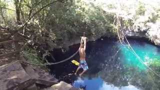 preview picture of video 'Cenote Verde Lucero | Cancun, Mexico | Zipline Fail - Chris'