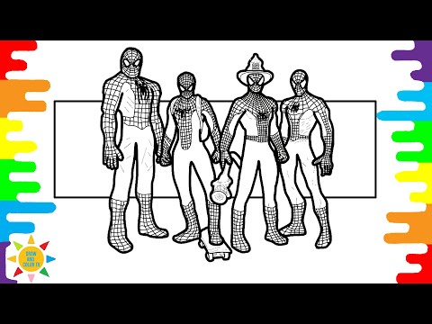Spiderman Coloring | Marvel Coloring | Fireman Spiderman Coloring |  Syn Cole - Gizmo