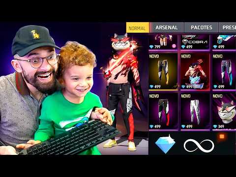 MEU FILHO Mandou eu Comprar TUDO no Free Fire (e EU OBEDECI!)